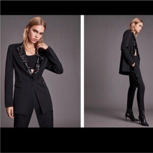 ALLSAINTS Black Sofia Blazer with Sequin Lapel